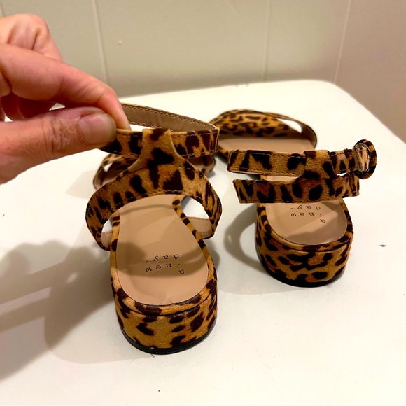 👠 A NEW DAY Winona Ankle Strap Sandals Leopard Print Target Brand NBW si… - Picture 7 of 10